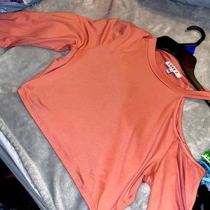 Pink one shoulder crop top